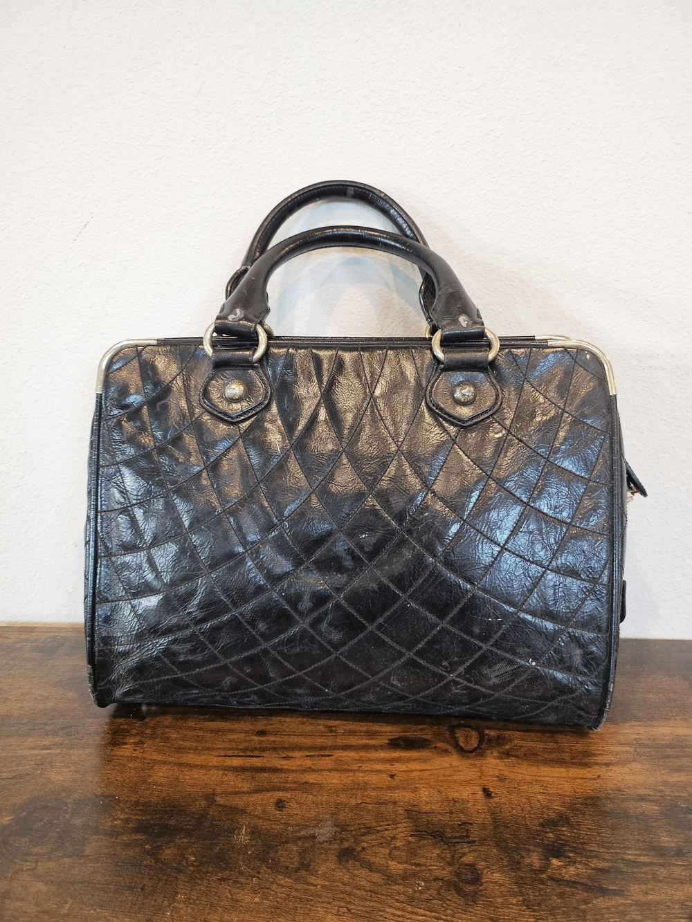 Bally Vintage Quilted Patent Leather Doctor/Satchel Bag. - Picture 4 of 13